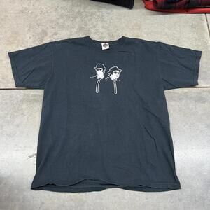 vintage blues brothers faded black music band shirt size large
